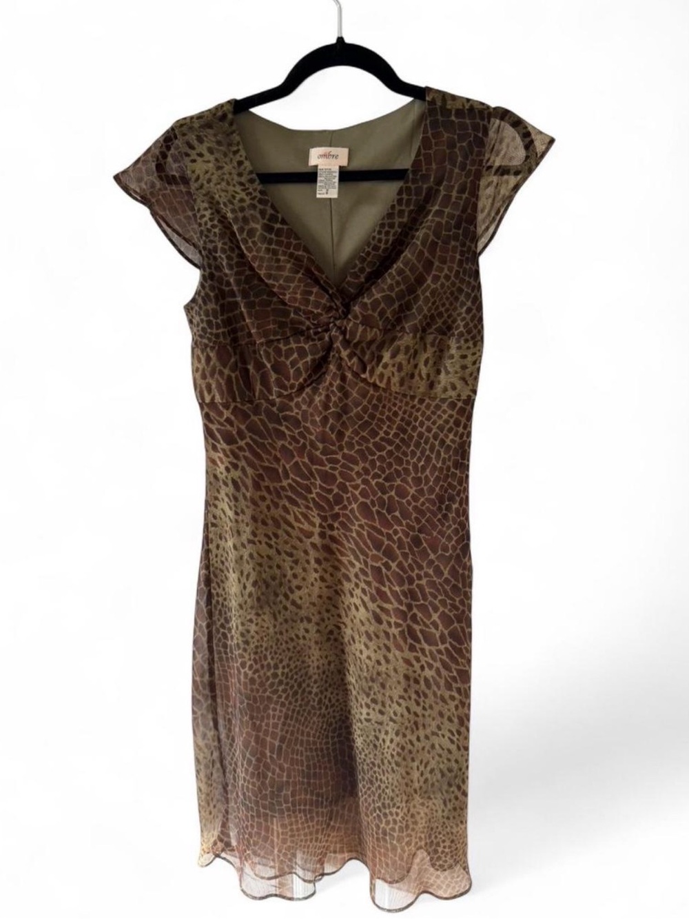 Ombre Brand Brown Animal-Print Midi Dress